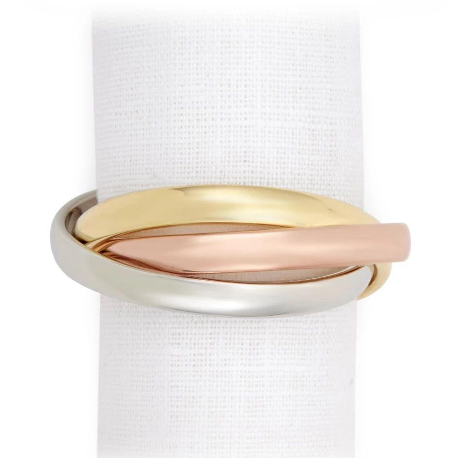 L'Objet THREE RING NAPKIN JEWELS SET OF 4