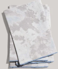 Atelier Saucier BLUE SKY EDGED LINEN NAPKIN SET THE TABLE