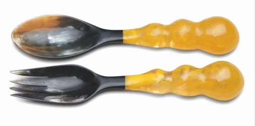 Lily Juliet MARDI GRAS RESIN SERVERS YELLOW