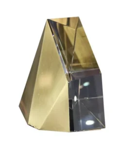 Dainte Inc THE HOME FACETED CRYSTAL & BRASS SINGLE BOOKEND 1 PIECE