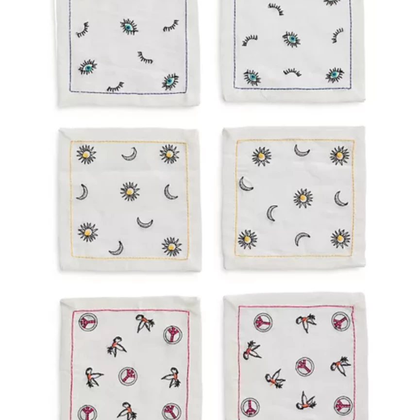 Kim Seybert BOHEMIA COCKTAIL NAPKINS | SET OF 6 TABLE LINENS