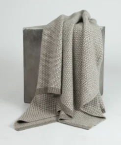 Hangai Mountain Textiles CASHMERE TAIGA KNIT THROW | PLATINUM