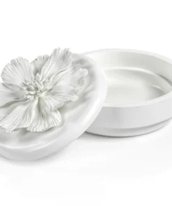 Zodax PORCELAIN BLOSSOM BOX | WHITE