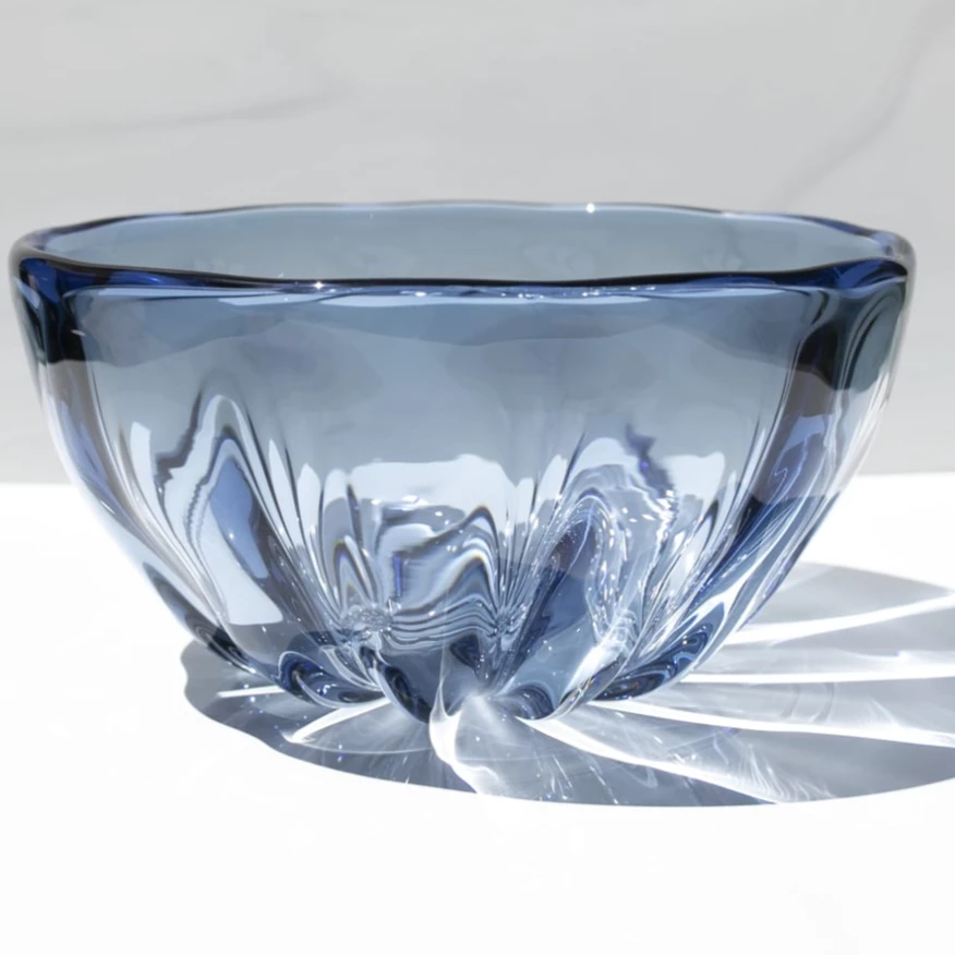 Saban Glass THE HOME ILLUSION BOWL | PALE STEEL BLUE