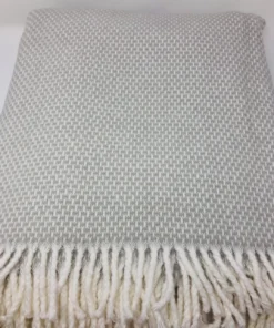 A Soft Idea LIGHT GREY & IVORY THROW | NO MONOGRAM THE HOME