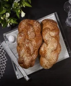 Apeloig Collection JUDAICA METALLIC ACRYLIC CHALLAH BOARD SILVER