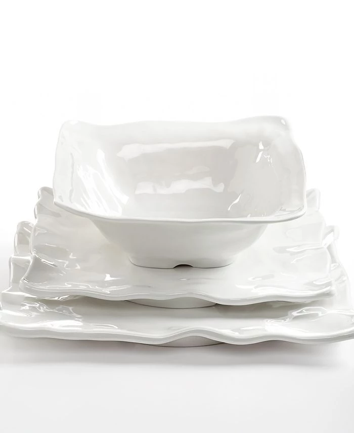 Q Squared RUFFLE MELAMINE SQUARE DINNERWARE
