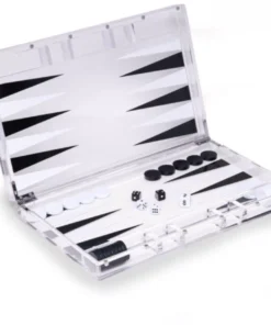 Bey-Berk GAMES & GADGETS ACRYLIC BACKGAMMON SET BLACK