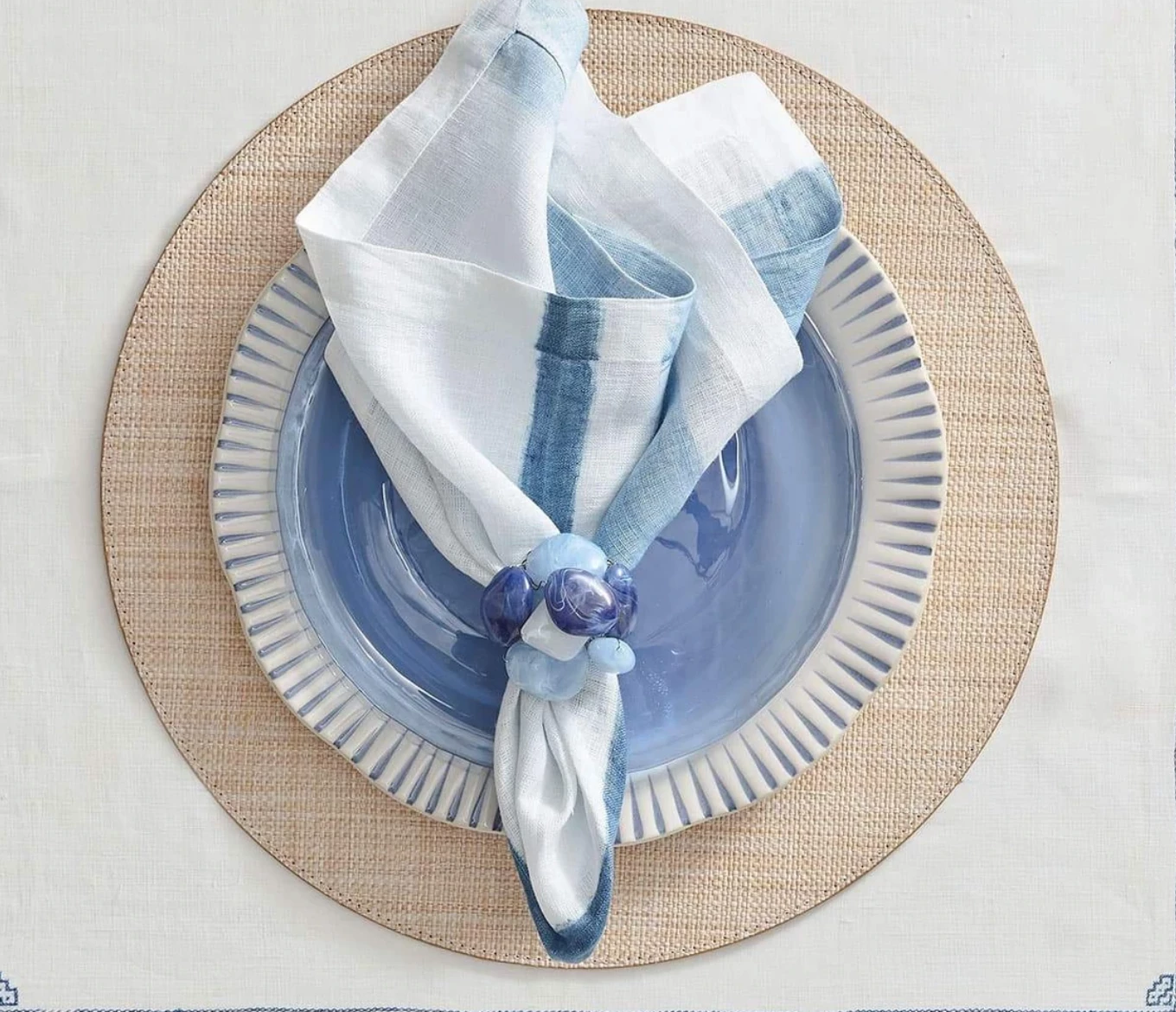 Kim Seybert THE TABLE SEA STONE NAPKIN RING SET