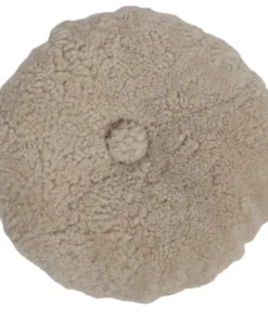 Natures Collection THE HOME SHEEPSKIN BUTTON PILLOW PEARL