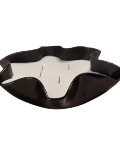 Style Union Home JILL CANDLE GLAZED BLACK MEDIUM CANDLELIGHT