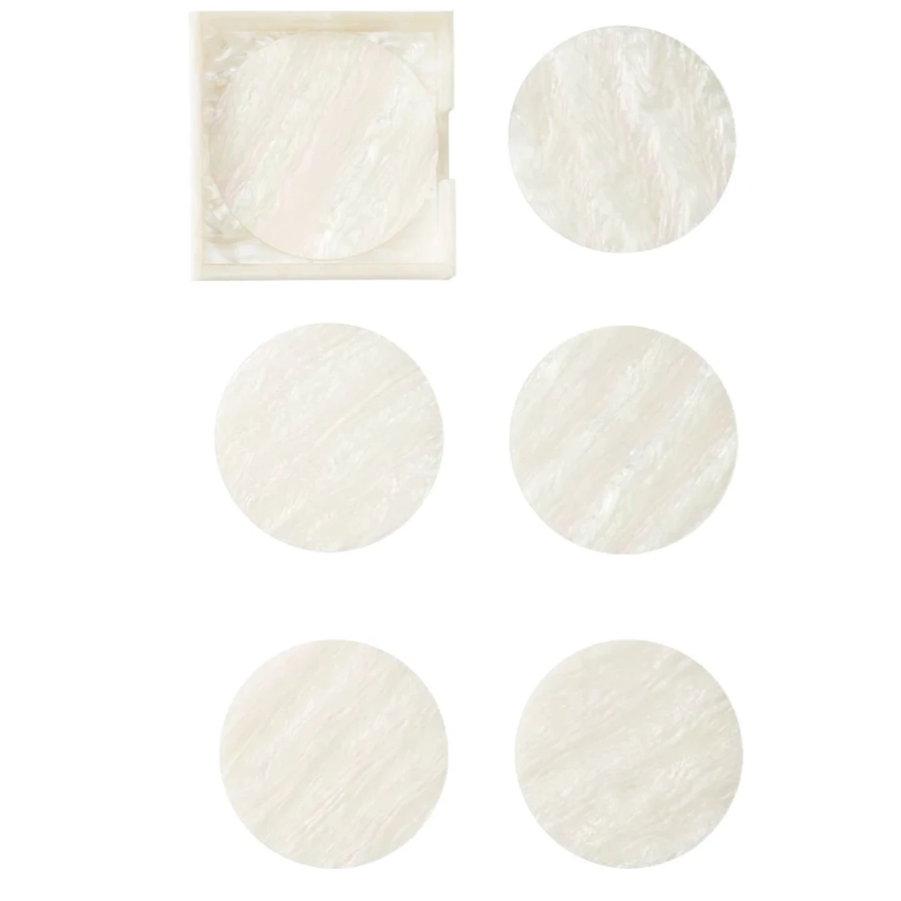 Kim Seybert MIRAGE IRIDESCENT COASTERS SET Of 6