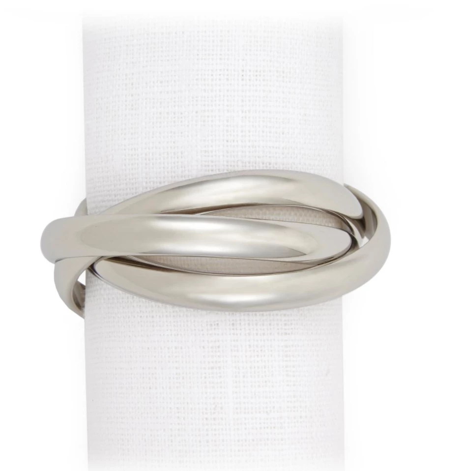L'Objet THREE RING NAPKIN JEWELS SET OF 4