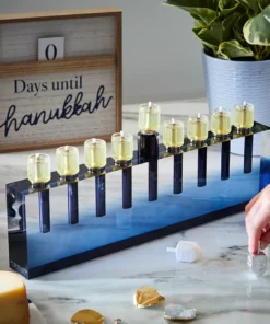 Apeloig Collection ACRYLIC MENORAH | NAVY
