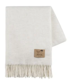 Lands Downunder JUMO CASHMERE THROW | HEATHERED IVORY THE HOME