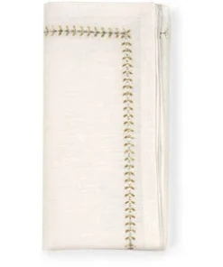 Kim Seybert THE TABLE HERRINGBONE NAPKIN GOLD & SILVER
