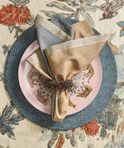 Kim Seybert SPRAY NAPKIN RING BEIGE, TAUPE & GRAY