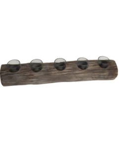 Sagebrook Home WOOD TEALIGHT HOLDER | GRAY