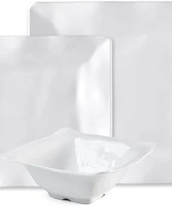 Q Squared RUFFLE MELAMINE SQUARE DINNERWARE