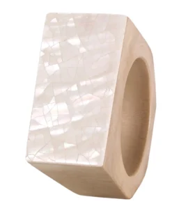 Bodrum CRACKED SHELL NAPKIN RING SET OF 4 THE TABLE
