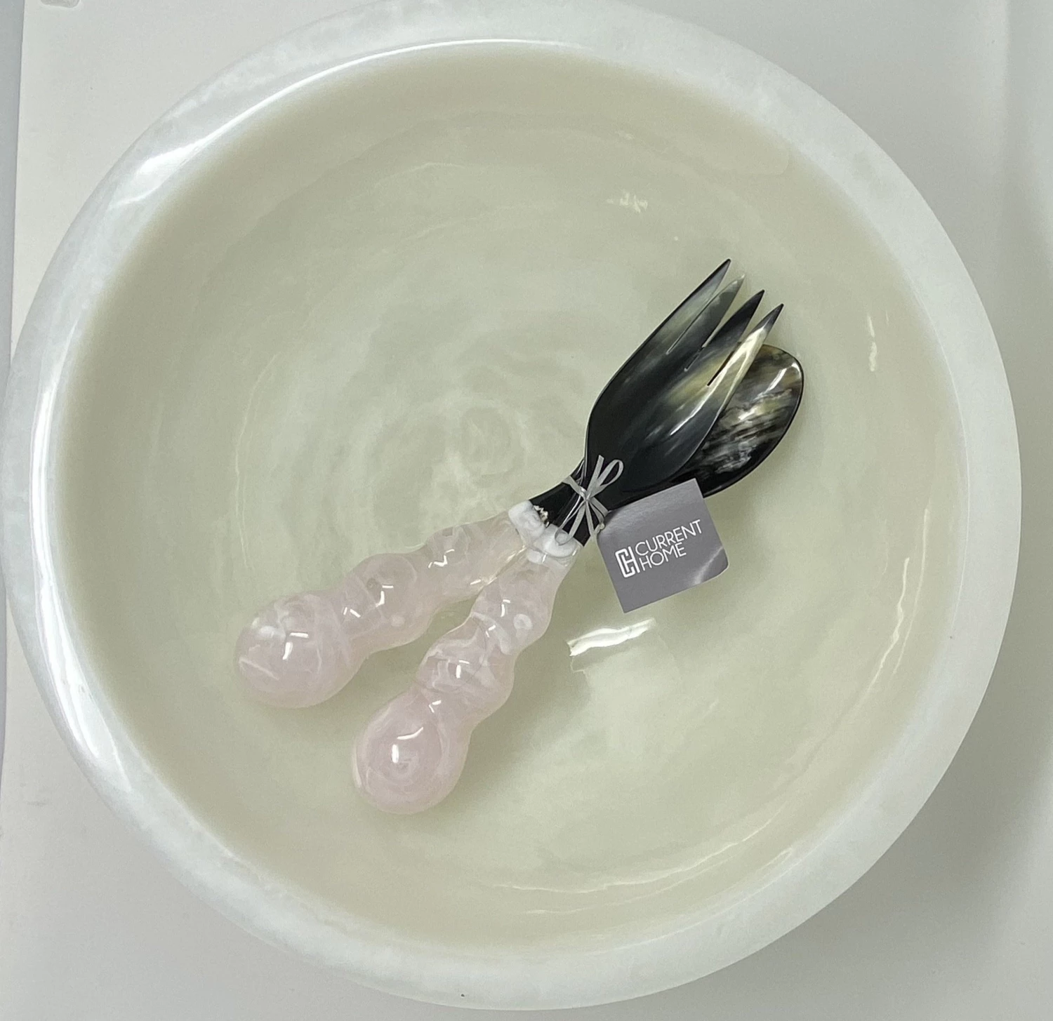 Lily Juliet MARDI GRAS RESIN SERVERS WHITE SERVING