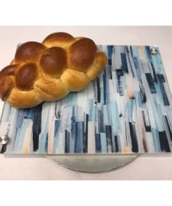 EYE CANDY RAISED SERVING BOARD | PAINT STROKE BLUE JUDAICA