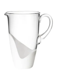 Kim Seybert VAGUE GLASS PITCHER WHITE & CLEAR PITCHERS