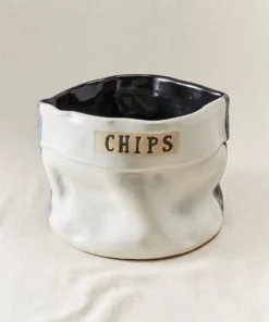 Style Union Home SERVING CERAMIC CHIP BOWL | BLACK & WHITE