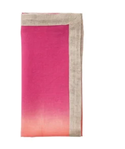 Kim Seybert THE TABLE DIP DYE NAPKIN FUCHSIA & ORANGE