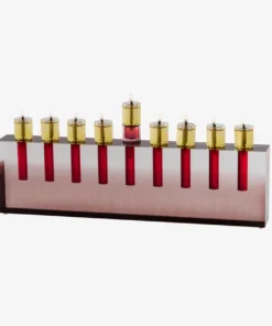 Apeloig Collection ACRYLIC MENORAH | BURGUNDY JUDAICA