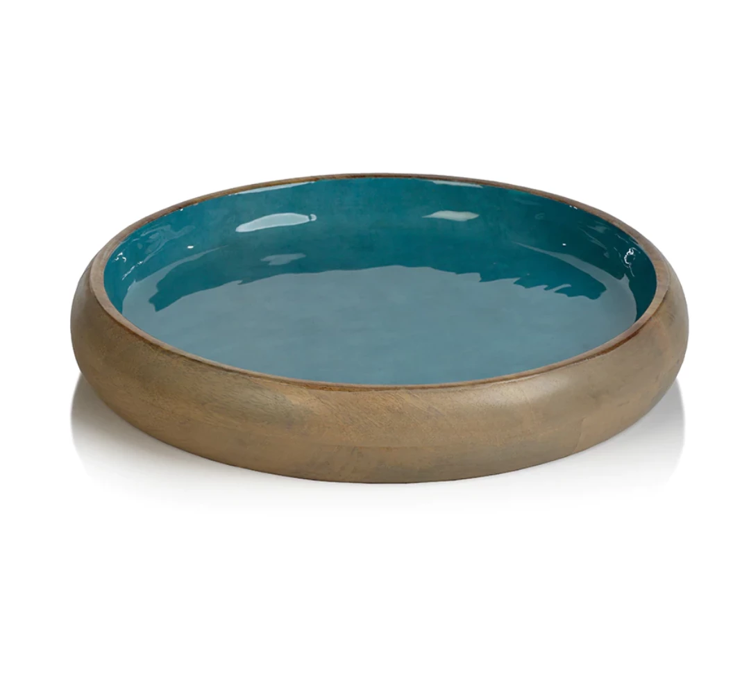 Zodax SEYCHELLES MANGO WOOD ROUND PLATTER