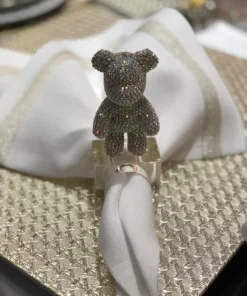 Julian Mejia BLING BEAR NAPKIN RING | CLEAR CRYSTAL THE TABLE