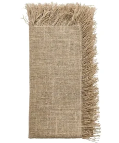 Kim Seybert FRINGE NATURAL & SILVER NAPKIN