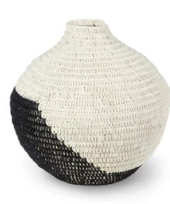 Palecek SEAGRASS BLACK AND WHITE VIGGO URNS