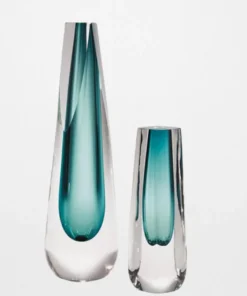 Global Views SQUARE CUT VASE AZURE