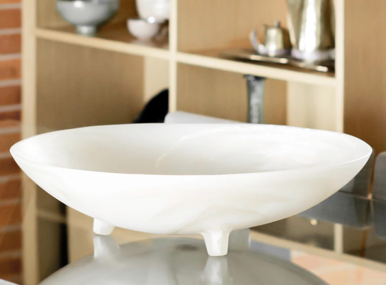 CDMX Design BOWLS & CENTERPIECES ALTA FOOTED CENTERPIECE RESIN BOWL