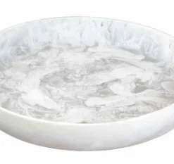 Nashi Home SWIRL RESIN ROUND PLATTER | WHITE | VARIOUS SIZES SERVING