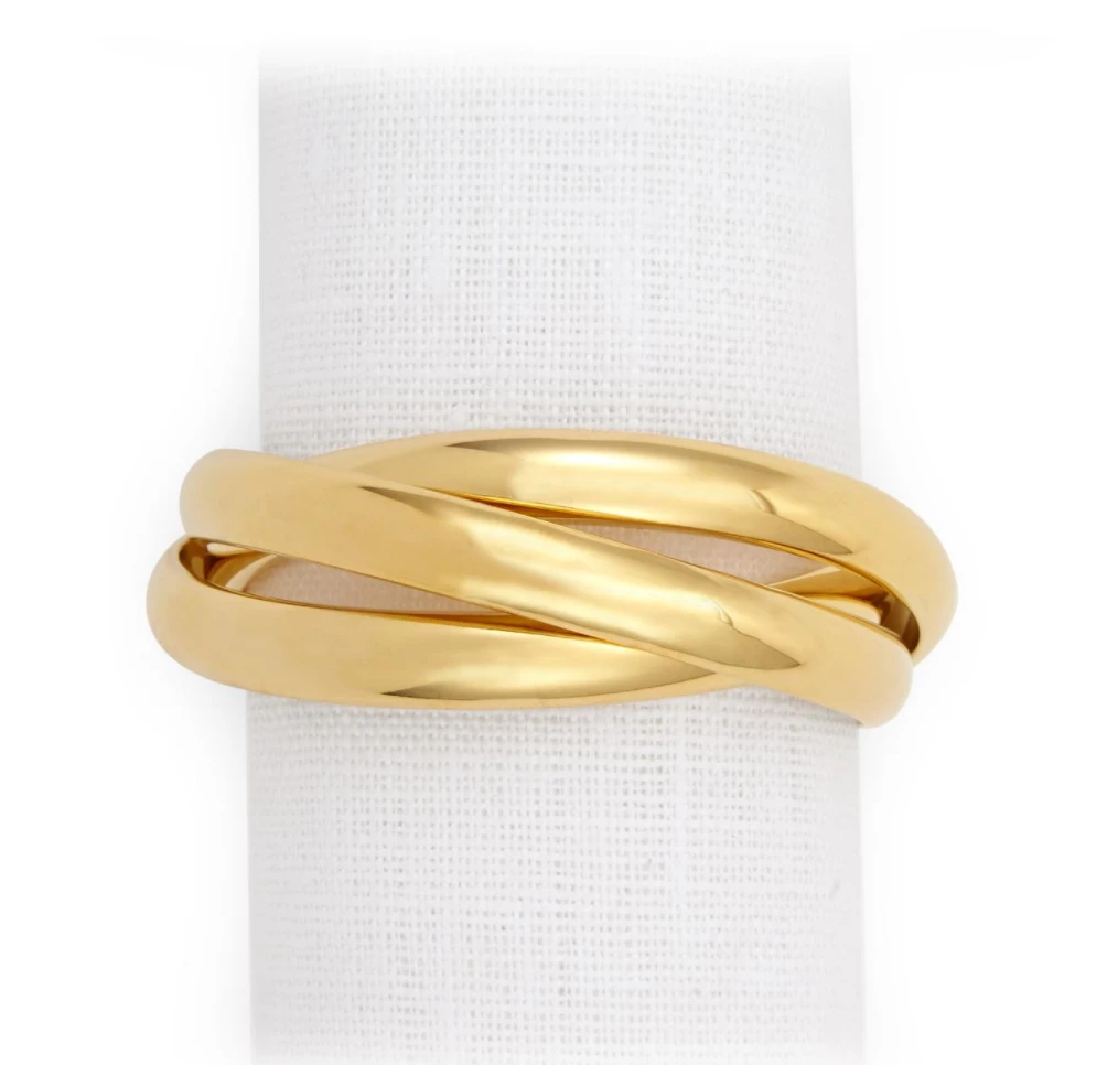 L'Objet THREE RING NAPKIN JEWELS SET OF 4