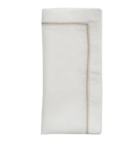 Kim Seybert STAR NAPKIN WHITE & GOLD