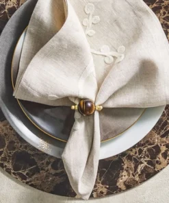 Kim Seybert MINERAL NAPKIN RING BROWN