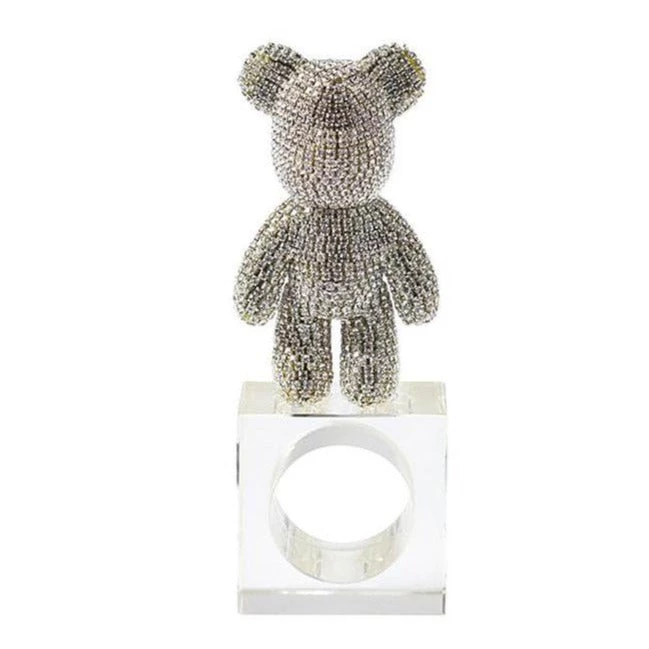 Julian Mejia BLING BEAR NAPKIN RING | CLEAR CRYSTAL THE TABLE