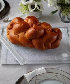 Apeloig Collection JUDAICA METALLIC ACRYLIC CHALLAH BOARD SILVER