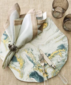 Kim Seybert DIP DYE NAPKIN GREY & SILVER THE TABLE