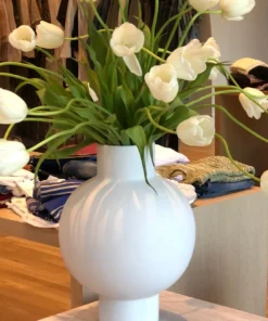 Zodax ORA STONEWARE VASE | WHITE