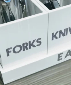 EYE CANDY LET'S EAT! ACRYLIC SILVERWARE CADDY