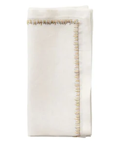 Kim Seybert FILAMENT NAPKIN WHITE & GOLD