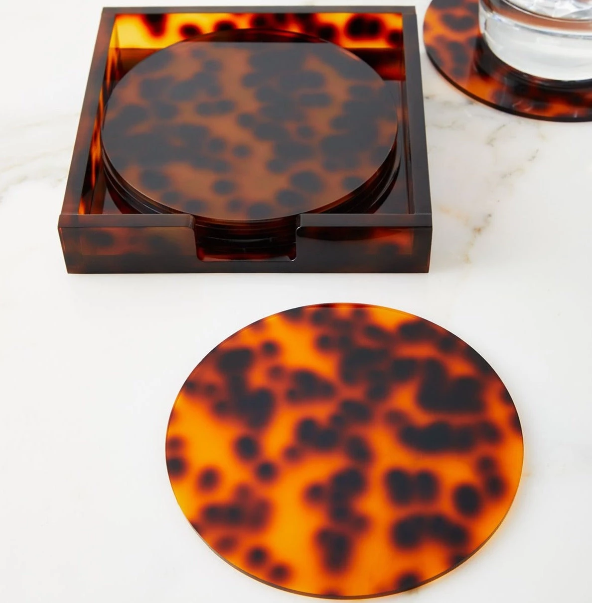 Kim Seybert WINE & BAR TORTOISE COASTERS | SET OF 6