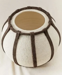 Style Union Home SUEDE WRAPPED ORB CERAMIC VASES