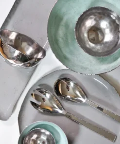 Julia Knight CASCADE SALAD SERVING SET | SILVER