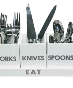EYE CANDY LET'S EAT! ACRYLIC SILVERWARE CADDY